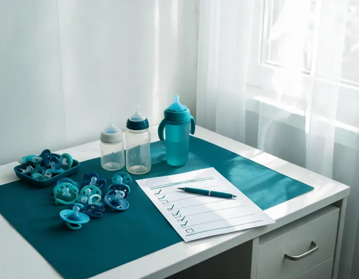 Baby feeding advisor desk with product samples
